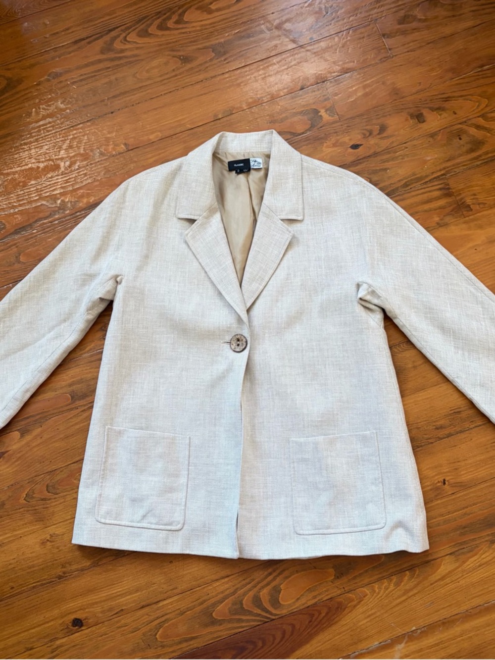 Saks Fifth Avenue Loro Piana Linen Merino Wool Blazer Jacket Classic size 6